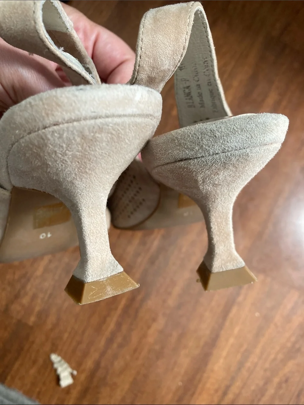 Jeffrey Campbell Beige Laser Cut Pointed Slingback Flats Sz 10